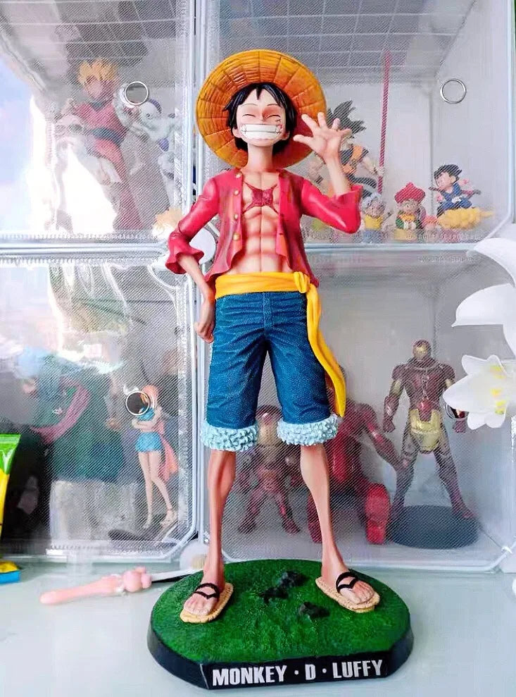 42cm Anime One Piece Luffy Figure Sunshine With Base Gk Large 1/4 Big Luffy Smiley Figure Doll Statue Model Decorative Toy Gifts