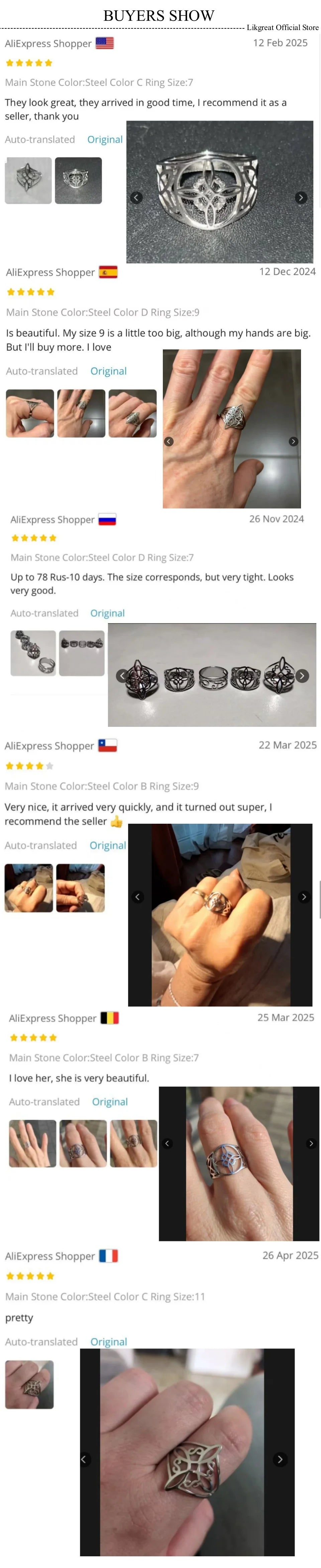 LIKGREAT Witch Knot Ring for Women Men Hollow Stainless Steel Finger Rings Celtic Vintage Amulet Protection Couple Jewelry Gifts