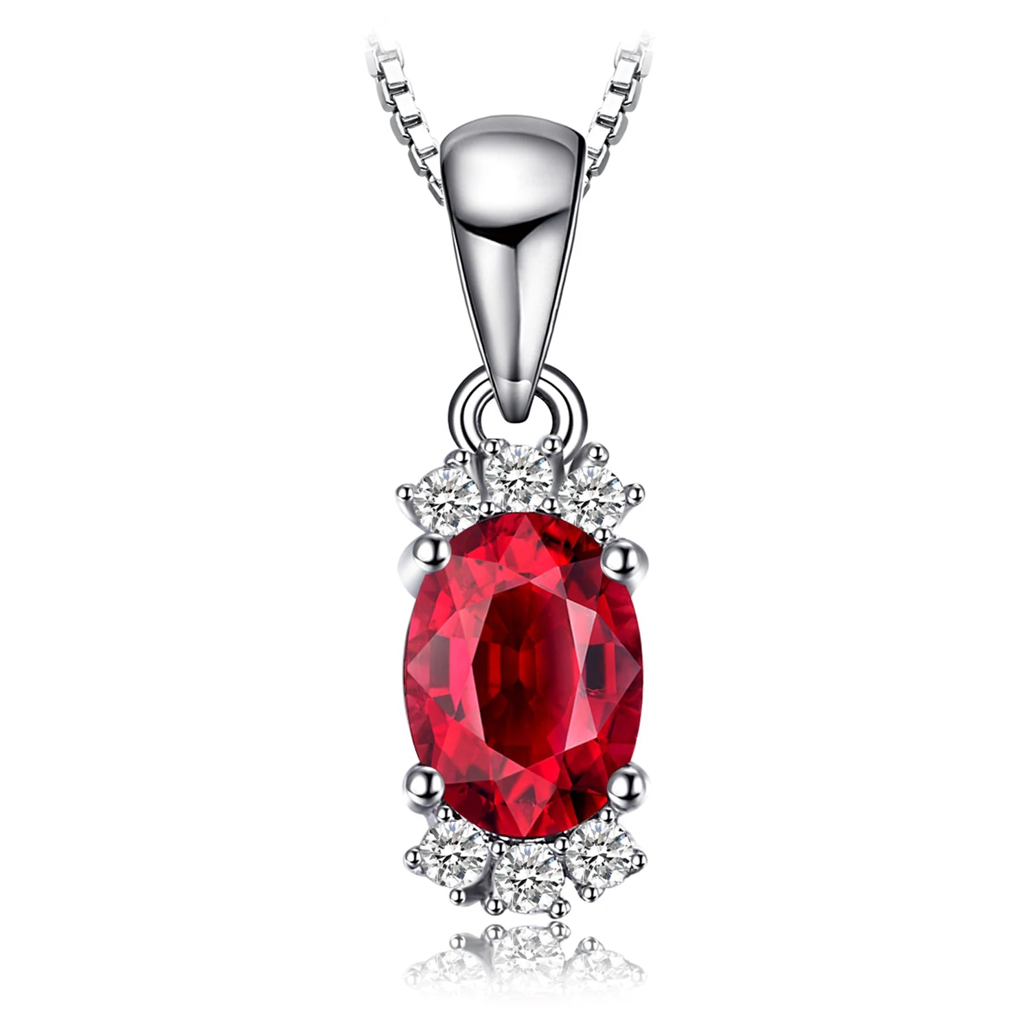 JewelryPalace Multiple Designs 925 Sterling Silver Colorful Gemstone Pendant Necklace for Women For Girl Fashion No Chain Natural Garnet