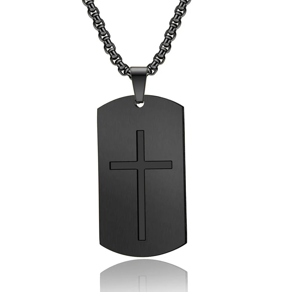 Cross Amulet Bible Tag Stainless Steel Men Necklaces Pendant Chain Punk For Women Fashion Jewelry Gifts Wholesale Dropshiping