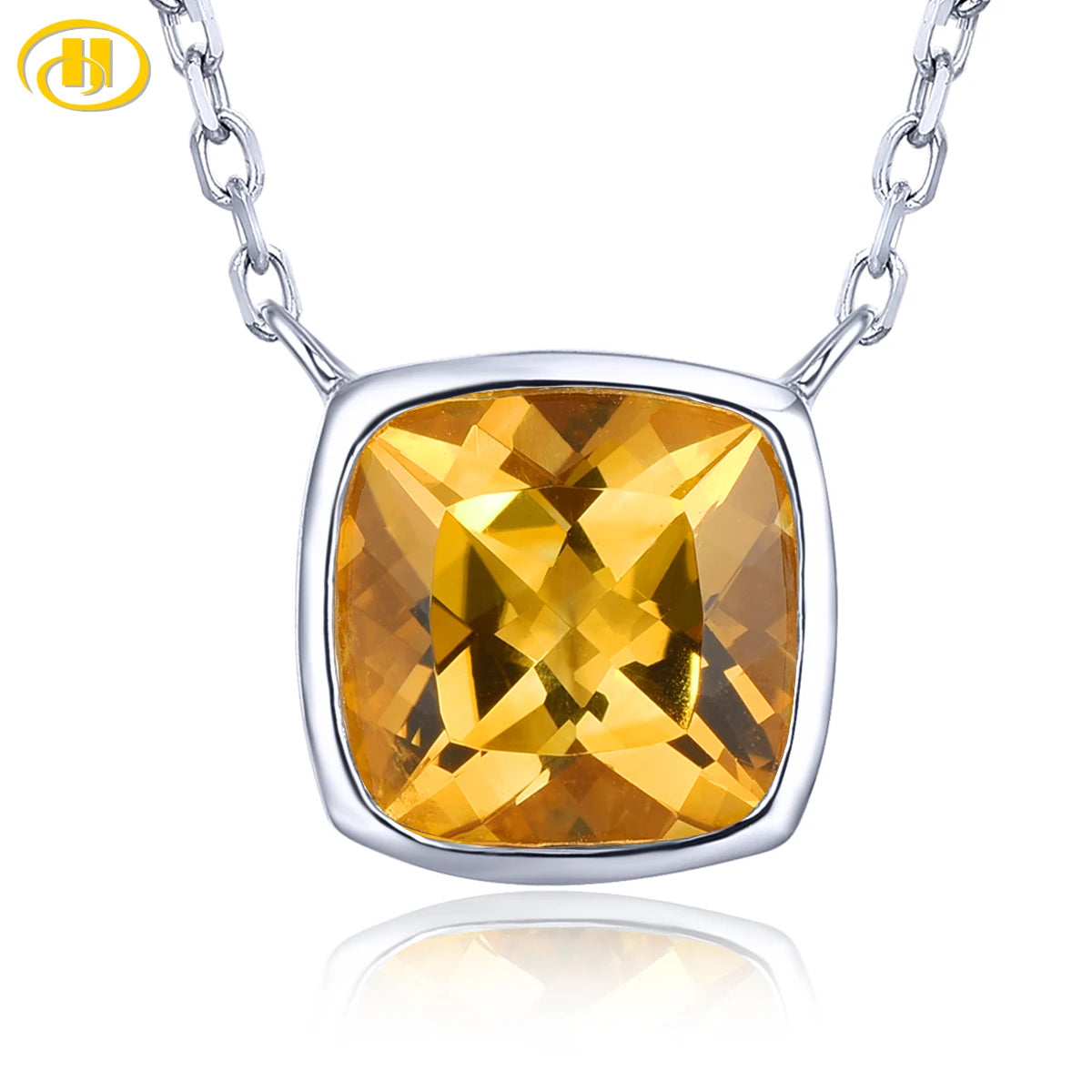 Natural Citrine Sterling Silver Pendants 1.9 Carats Yellow Crystal Women Classic Elegant Style Fine Jewelrys Top Quality