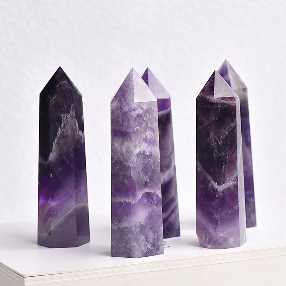 Natural Stone Single Point Wand Stone Mineral Crystal Stones Crafts Home Decoration Hexagonal Prism Christmas Gifts