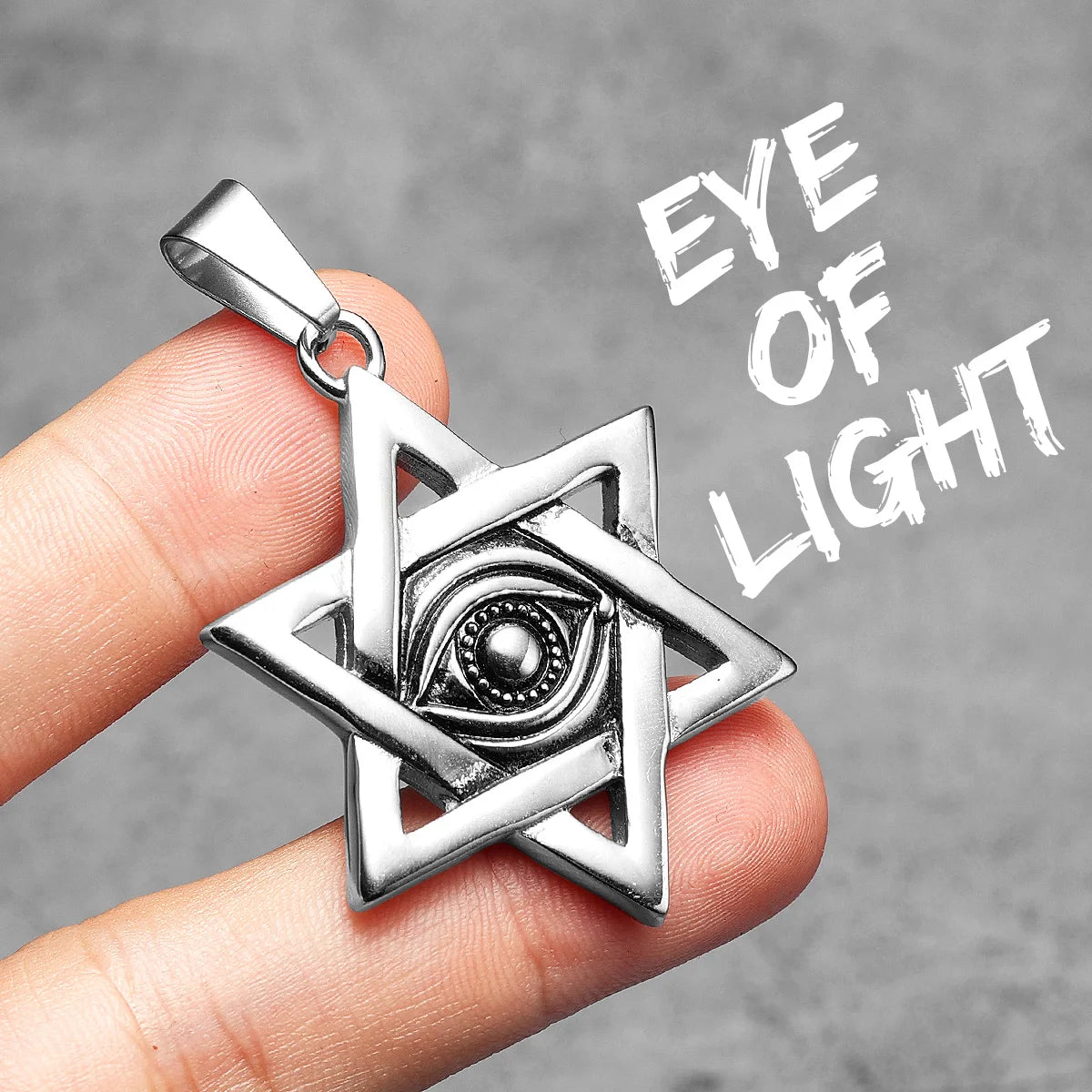 Seal of Solomon Eye of Light Stainless Steel Men Necklaces Pendant Chain Punk Stylish For Women Fashion Jewelry Gifts Wholesale