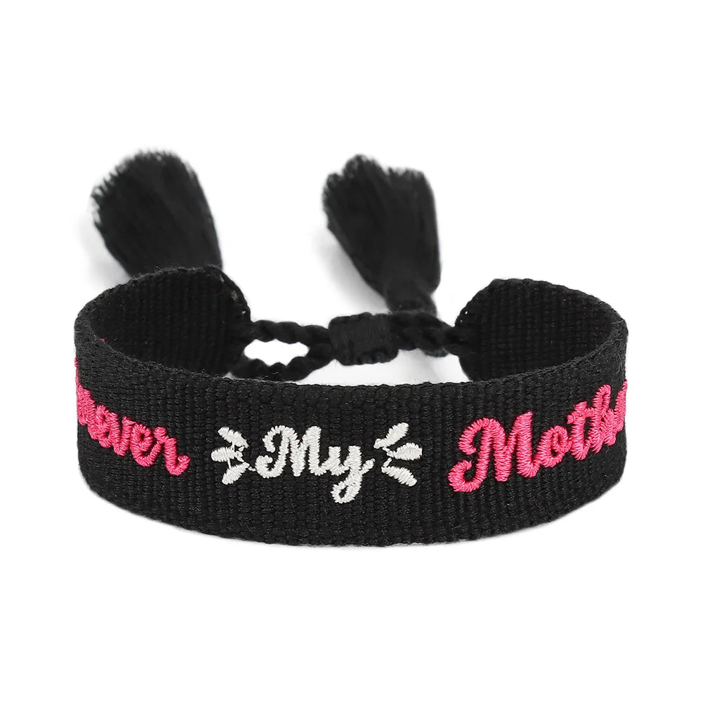 I LOVE YOU MOM, Tassel Handcrafted Beaded Bracelet, 18k Gold Heart, Perfect for Mother's Day, Birthday, or Gratitude Gifts