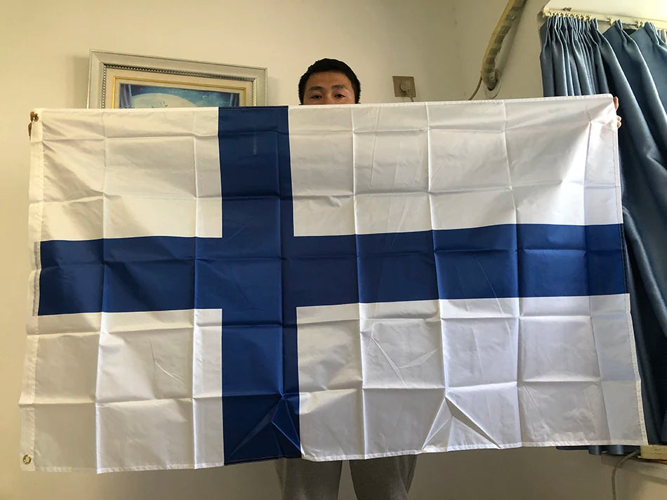 SKY FLAG Finland Flag 3x5fts hanging Polyester standard National Flag Banner Outdoor Indoor 150*90cm Flag