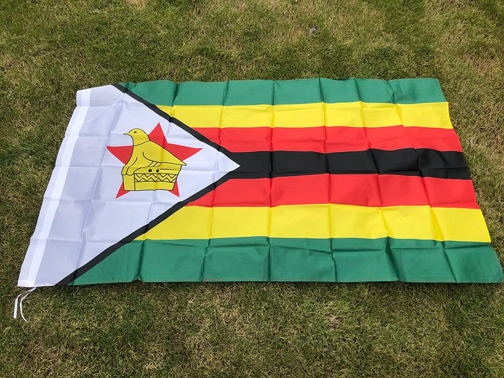 SKY FLAG Zimbabwe Flag 90x150cm Hanging Polyester Zimbabwean National Flags 3x5 Foot double penetration Flag for Decoration