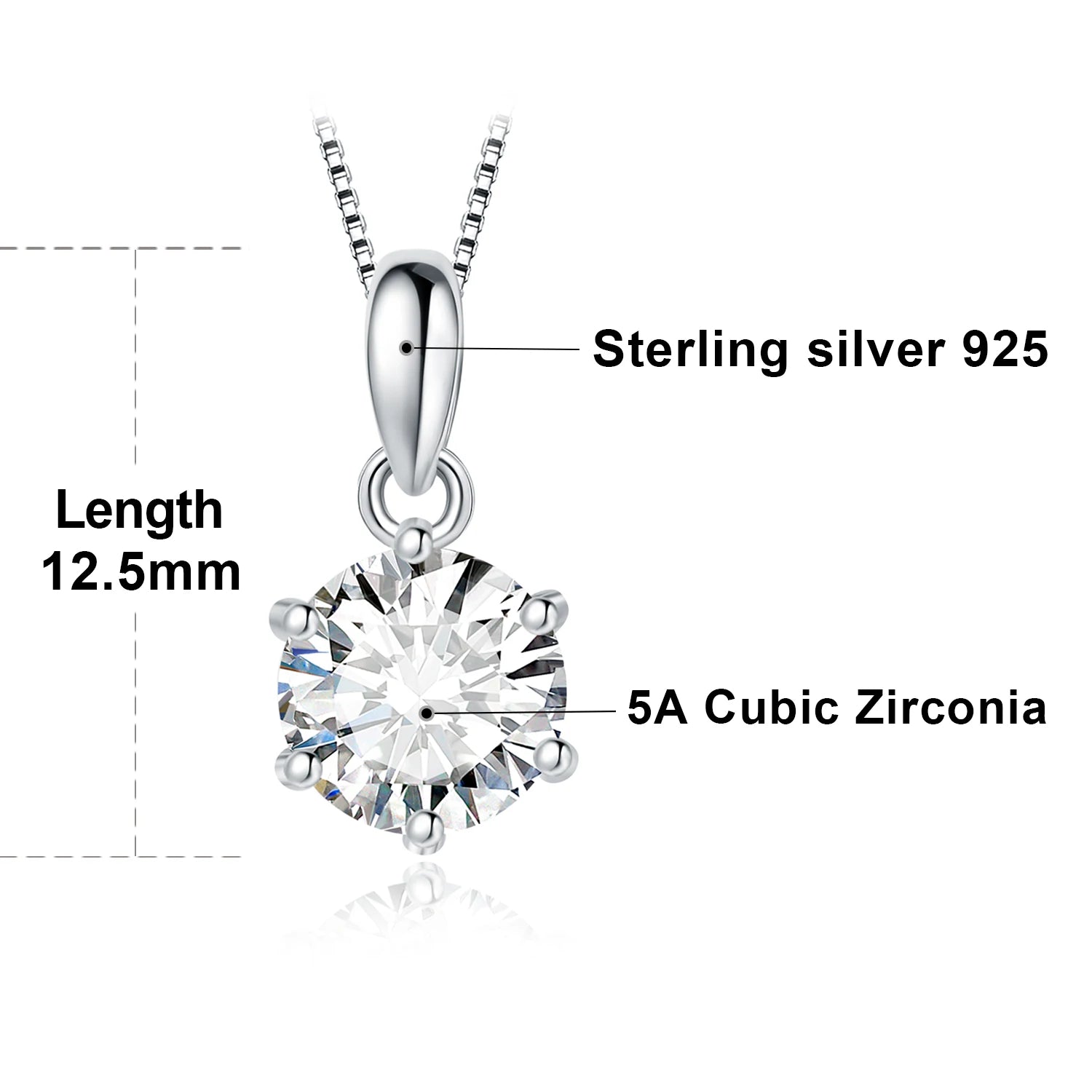 JewelryPalace Real 925 Sterling Silver 5A Cubic Zirconia Oval Round Emerald Princess Cut Pendant Necklace for Women No Chain