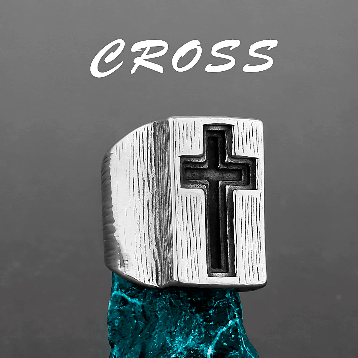 Stainless Steel Catholic Christian Cross Faith Amulet Ring Women Men Unisex Ring Multi Style Finger Jewelry Creative Gift