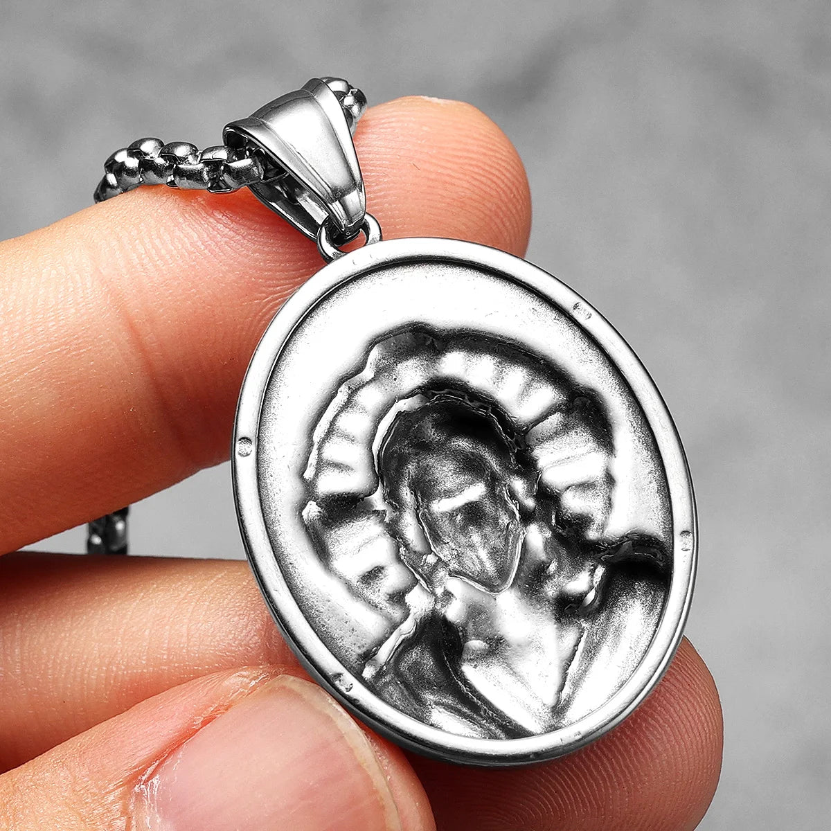 Cross Christian Jesus Powerful Amulet Stainless steel Men Necklaces Pendant Chain For Women Jewelry Accessories Gifts Wholesale