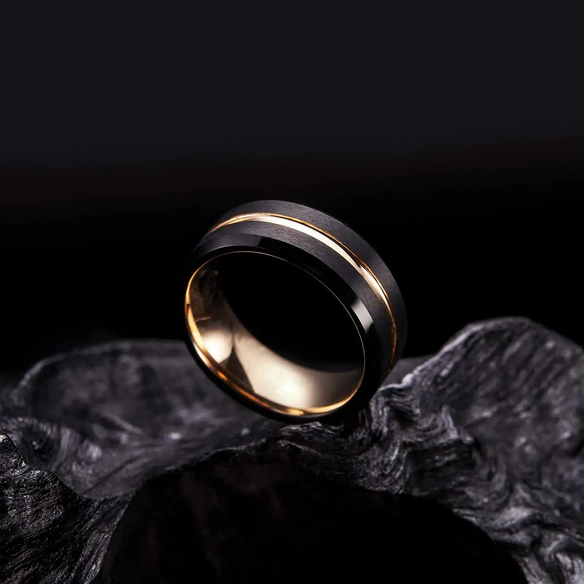 Fashion 8mm Green Color Titanium Stainless Steel Rings for Men Women Black Brushed Men Promise Rings Wedding Party Jewelry Gifts