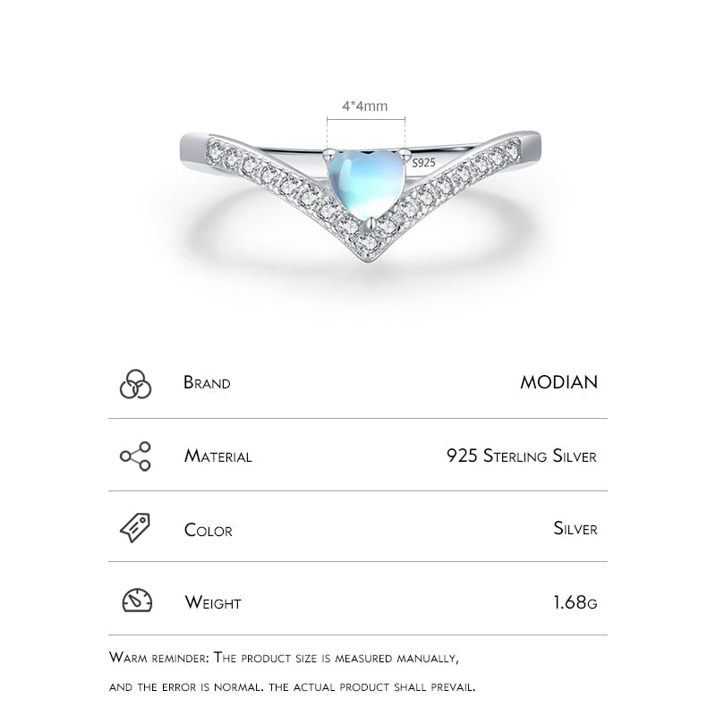 MODIAN Hot Sale Genuine 925 Sterling Silver Exquisite Arrow Finger Rings For Women Heart Love Moon Stone Band Fine Jewelry Anel