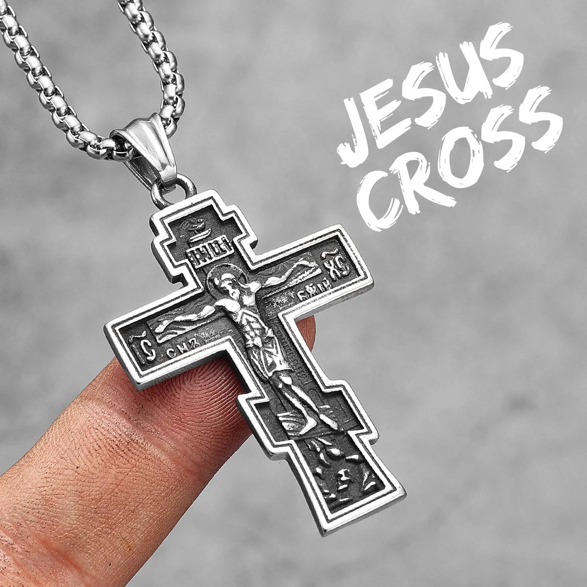 Jesus Heart Cross Series Stainless Steel Men Necklaces Pendant Chain Powerful Amulet Vintage For Women Jewelry Gifts Wholesale