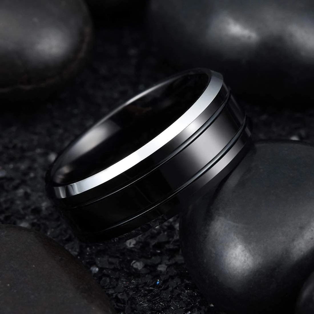Fashion 8mm Silver Color Titanium Steel Rings For Men Women Matte Brushed Men Stainless Steel Rings Wedding Band Jewelry Gifts