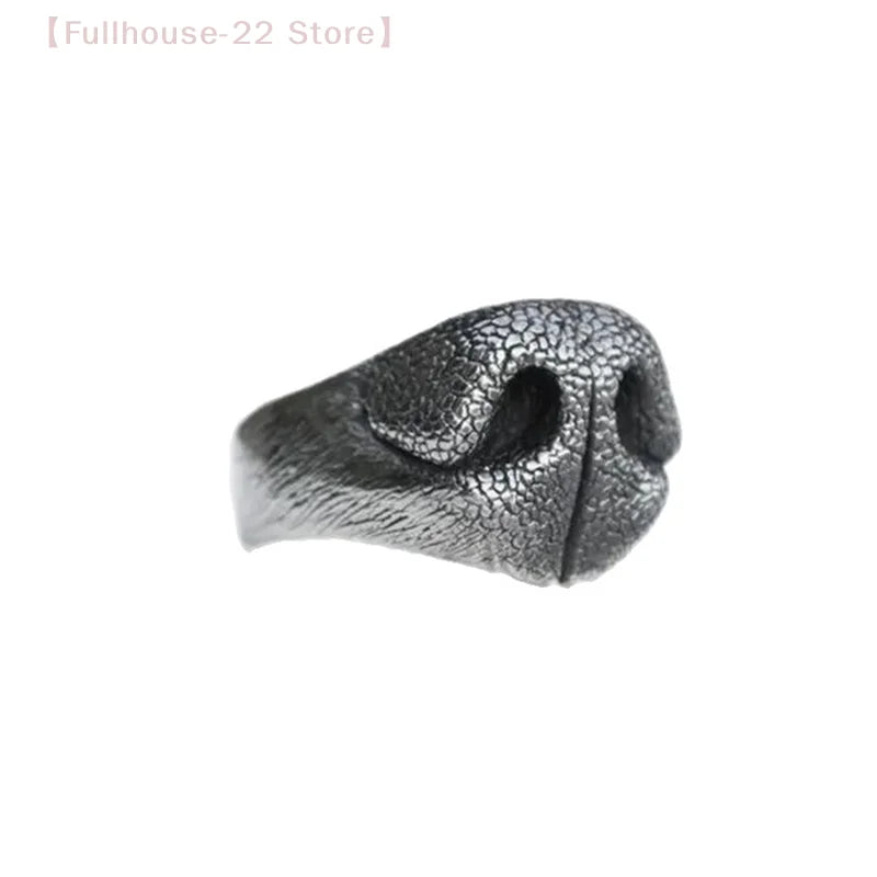 Dog Nose Animal Noses Retro Creative Ring For Men Women Open Ring Handmade Unisex Jewelry Accessories Gift For Lovers