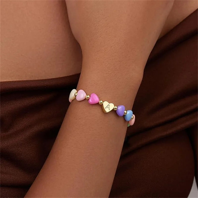 Easter Basket Stuffers for Teen Girls Kids Women,  Letter A-Z Charm Bracelet, Birthday Gifts for Ganddaughter, Sisters, Toddler