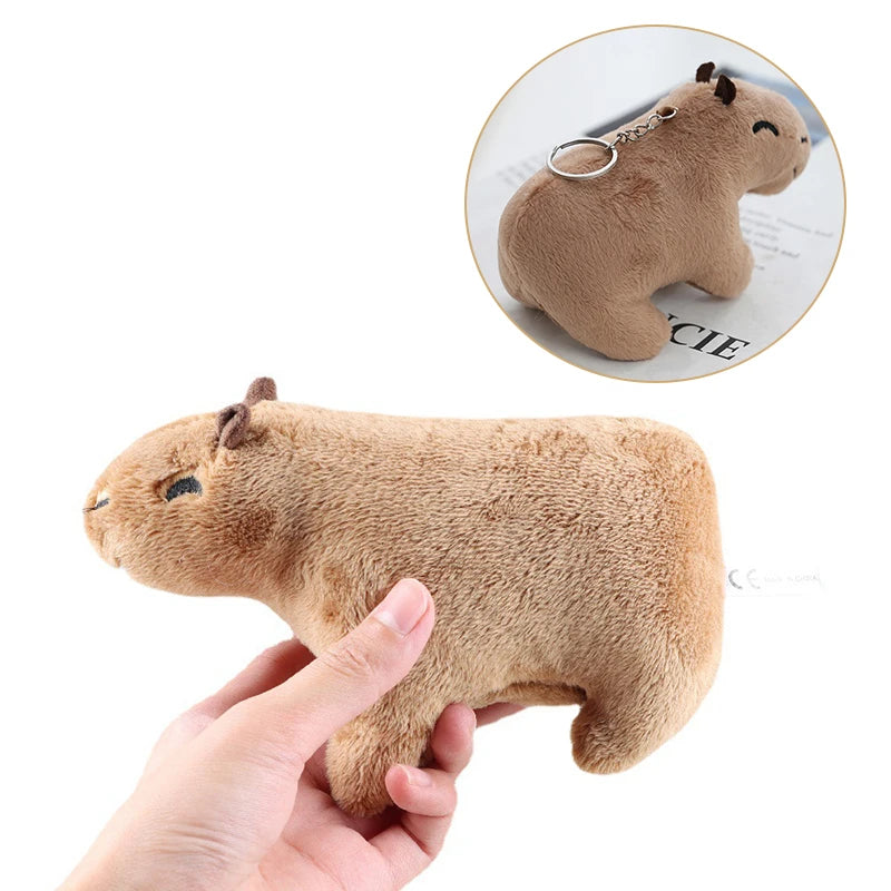 Cute Capybara Plush Toy Key Chain 12cm Stuffed Animals Keychain Bag Key Ring Pendant Car Key Accessories