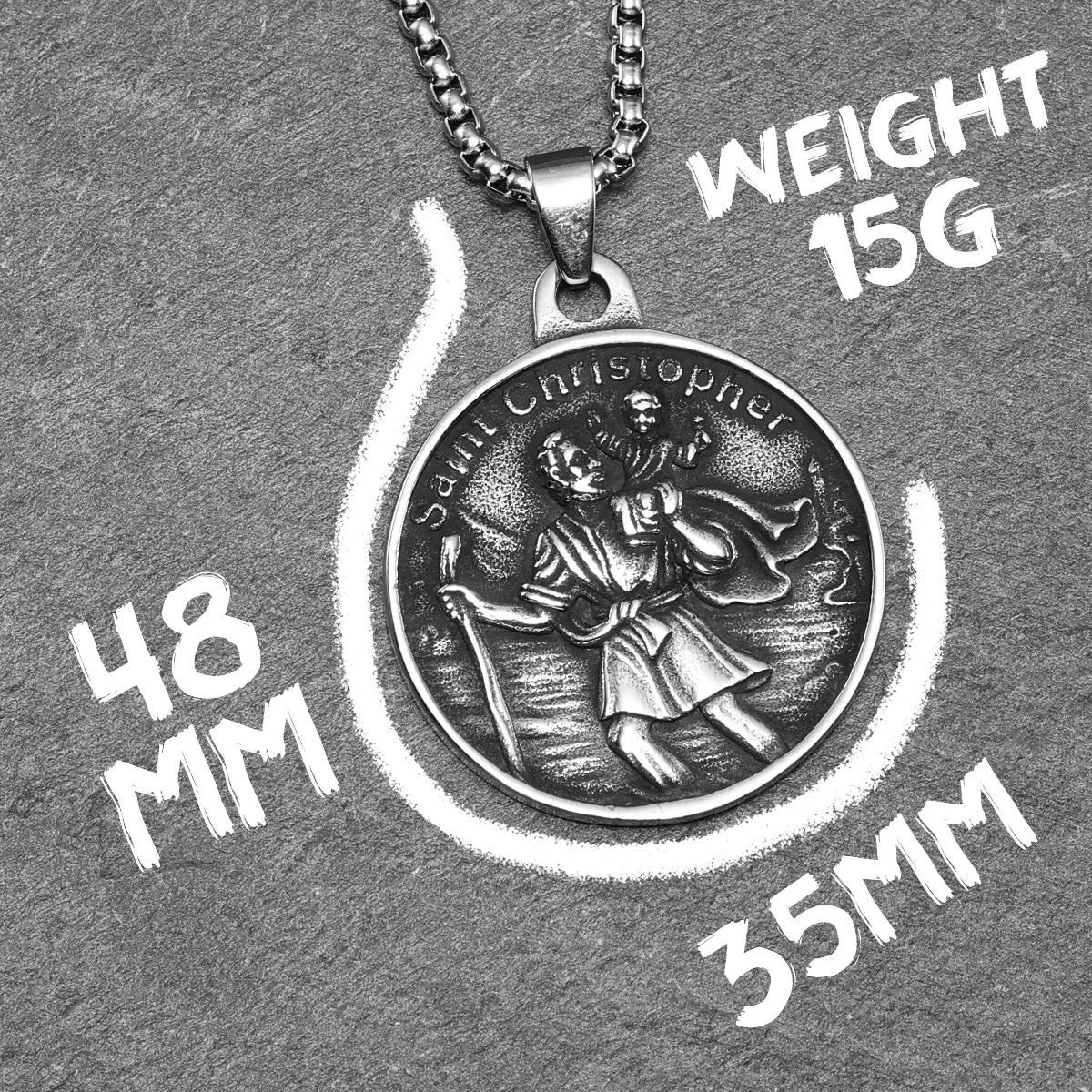 St.Christopher Exorcist Amulet Stainless Steel Men Necklaces Pendant Chain Punk For Women Fashion Jewelry Gifts Wholesale