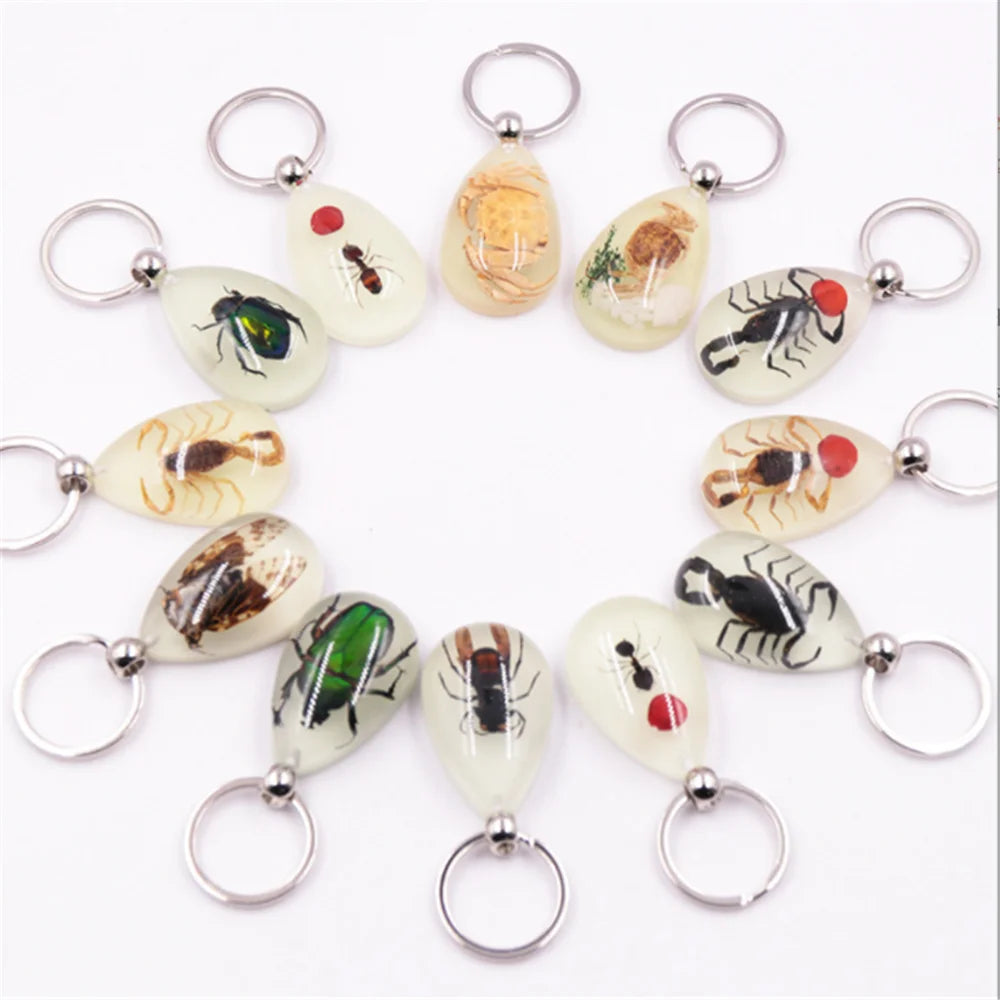 Car luminous amber insect keychain pendant for Citroen 2002 2004 2006 Daewoo c3 c4 2009