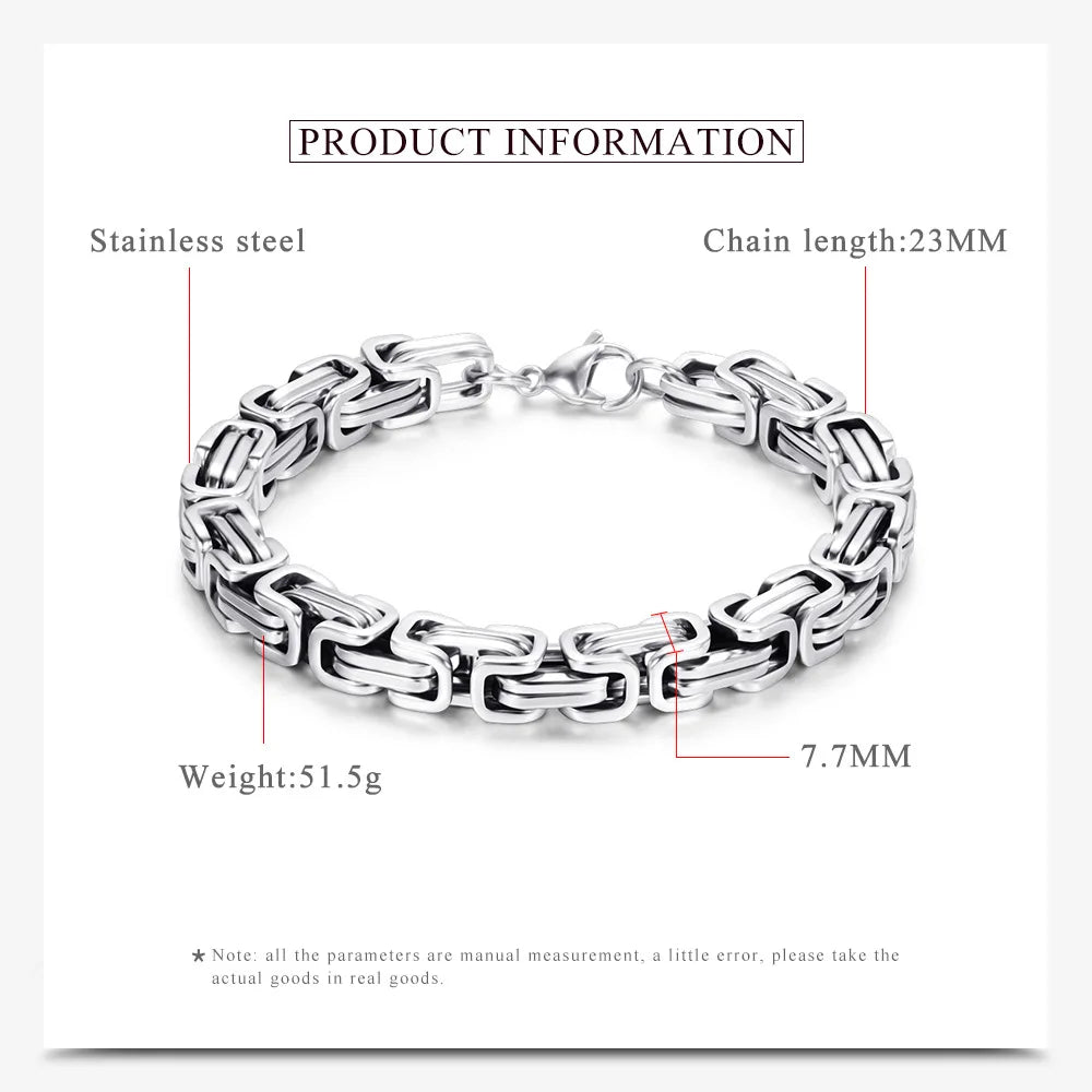 YQ 8MM Stainless Steel Bracelet For Men Jewelry Accessories Homme Hand Chain Motorcycle Bikes Rock Male