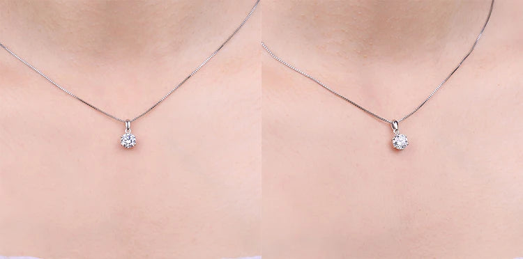 JewelryPalace Real 925 Sterling Silver 5A Cubic Zirconia Oval Round Emerald Princess Cut Pendant Necklace for Women No Chain