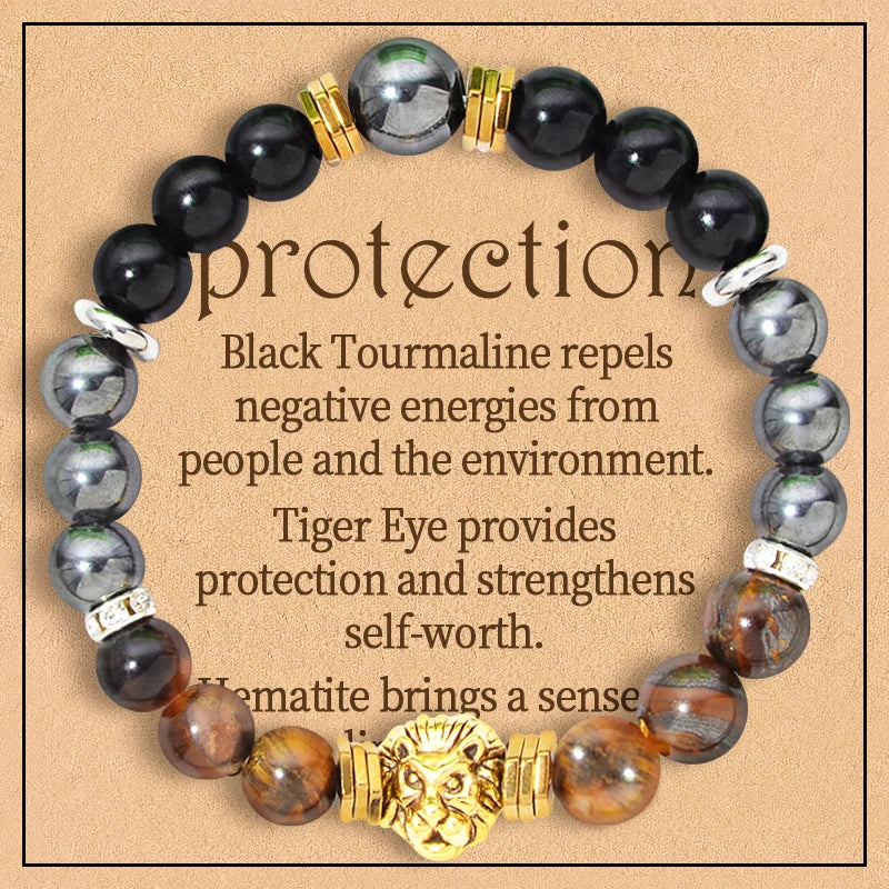8 Styles 2PCS 8mm Healing Crystal Bracelet for Women Protection Good Luck Friendship Anxiety Stone Healing Bracelet with Card