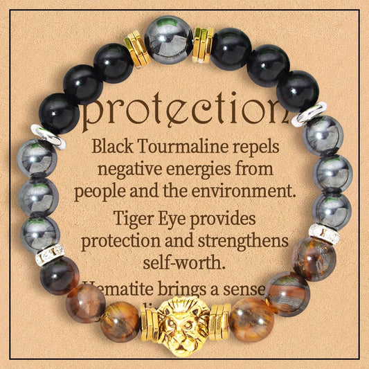 8 Styles 2PCS 8mm Healing Crystal Bracelet for Women Protection Good Luck Friendship Anxiety Stone Healing Bracelet with Card