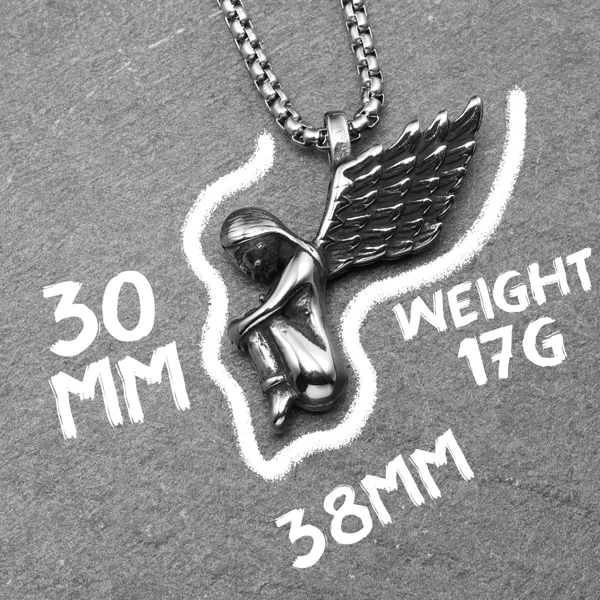 Guardian Angel Wings Stainless Steel Men Necklaces Pendant Chain Punk For Women Fashion Jewelry Gifts Wholesale Dropshiping