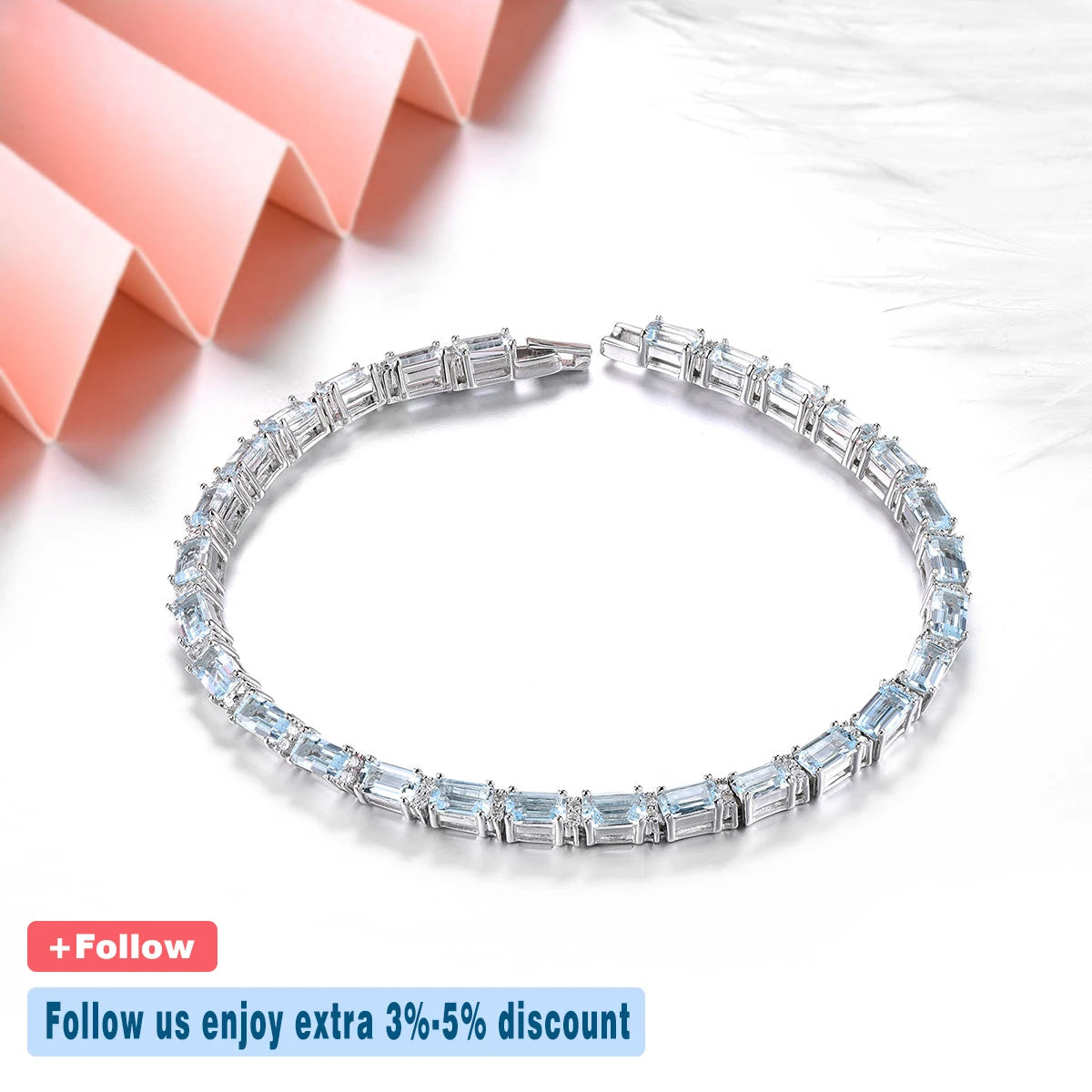 Natural Aquamarine Solid Silver Bracelet 8 Carat Genuine Light Blue Gemstone Women Anniversary Wedding Jewelrys S925 Top Quality