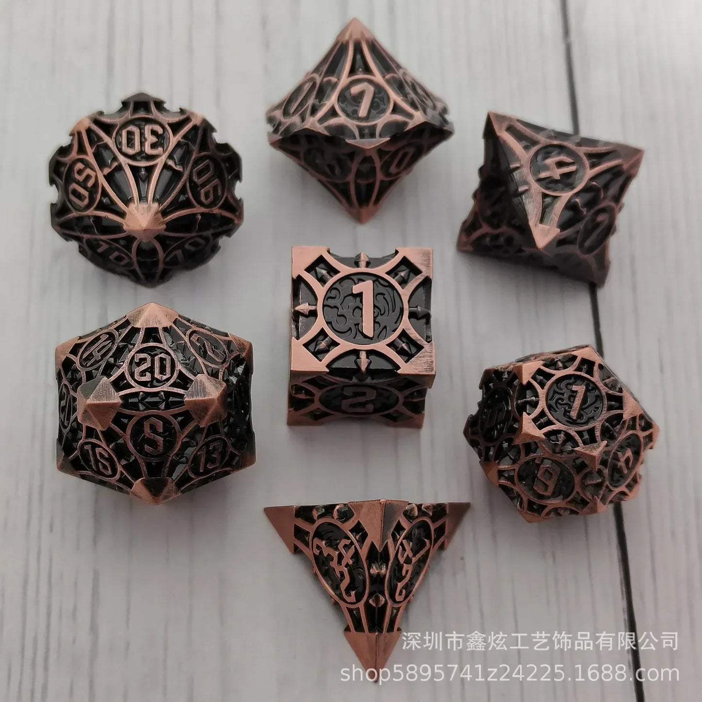 7Pcs Set Metal Dice Solid Polyhedral Number Dice Kit for DND Running Team RPG D4 D6 D8 D10 D12 D20 Table Board Game dnd Dice Set grd