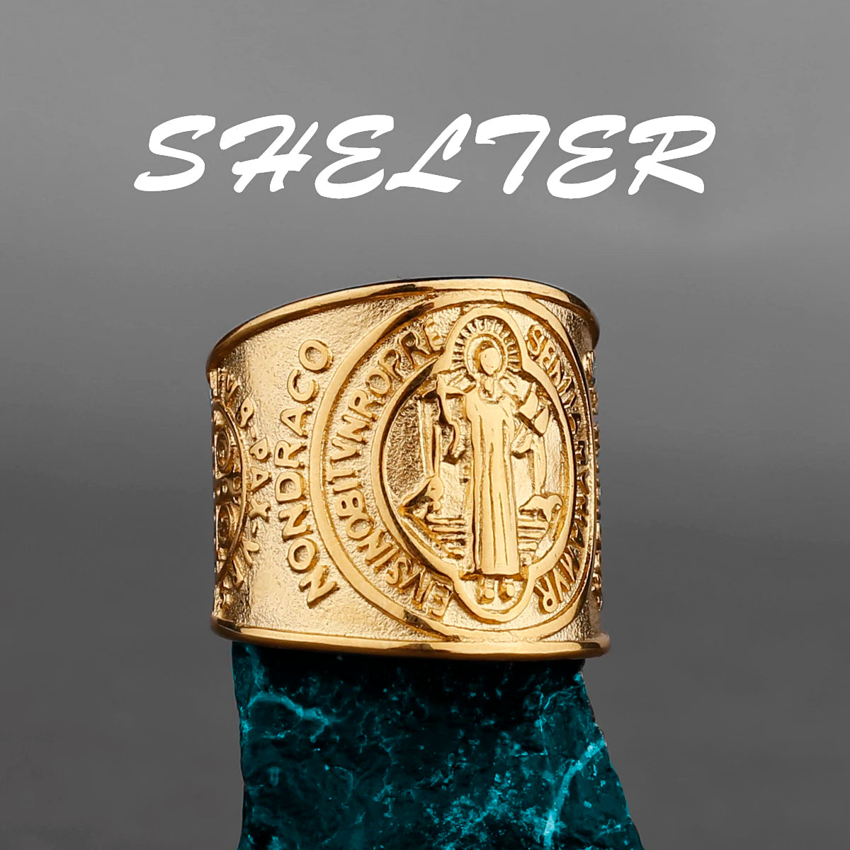 Stainless Steel Catholic Christian Cross Faith Amulet Ring Women Men Unisex Ring Multi Style Finger Jewelry Creative Gift