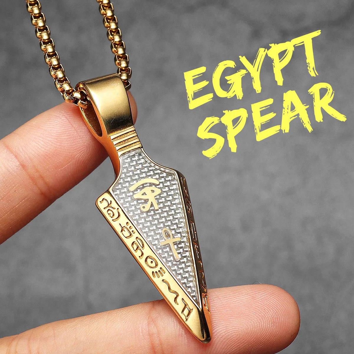 The Eye oOf Horu Spear Stainless Steel Men Necklaces Pendant Chain For Women Fashion New in Jewelry Gifts Wholesale Dropshiping