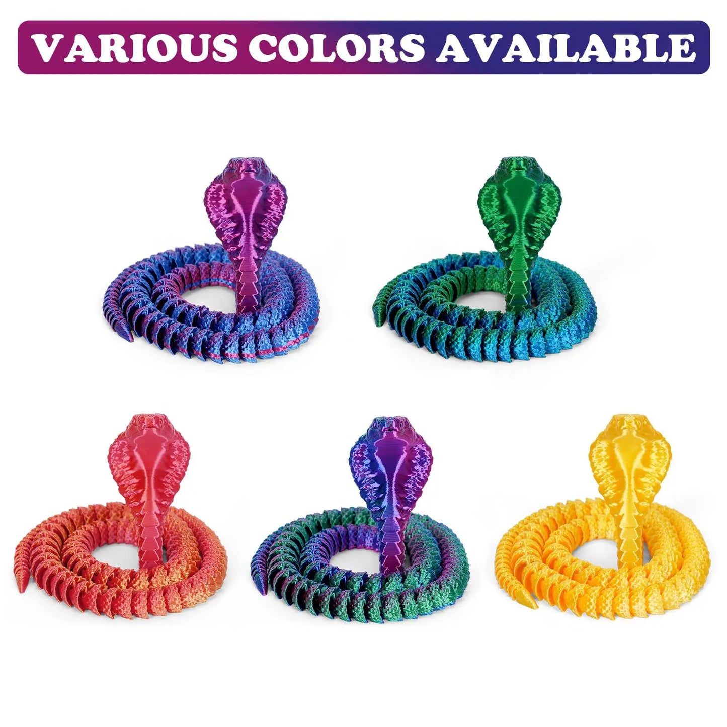 3D Printed Snake Serpent Figures Desk Accessories for Boy 3D Printed Dragon Room Desktop Ornament Office Accessories Figurines