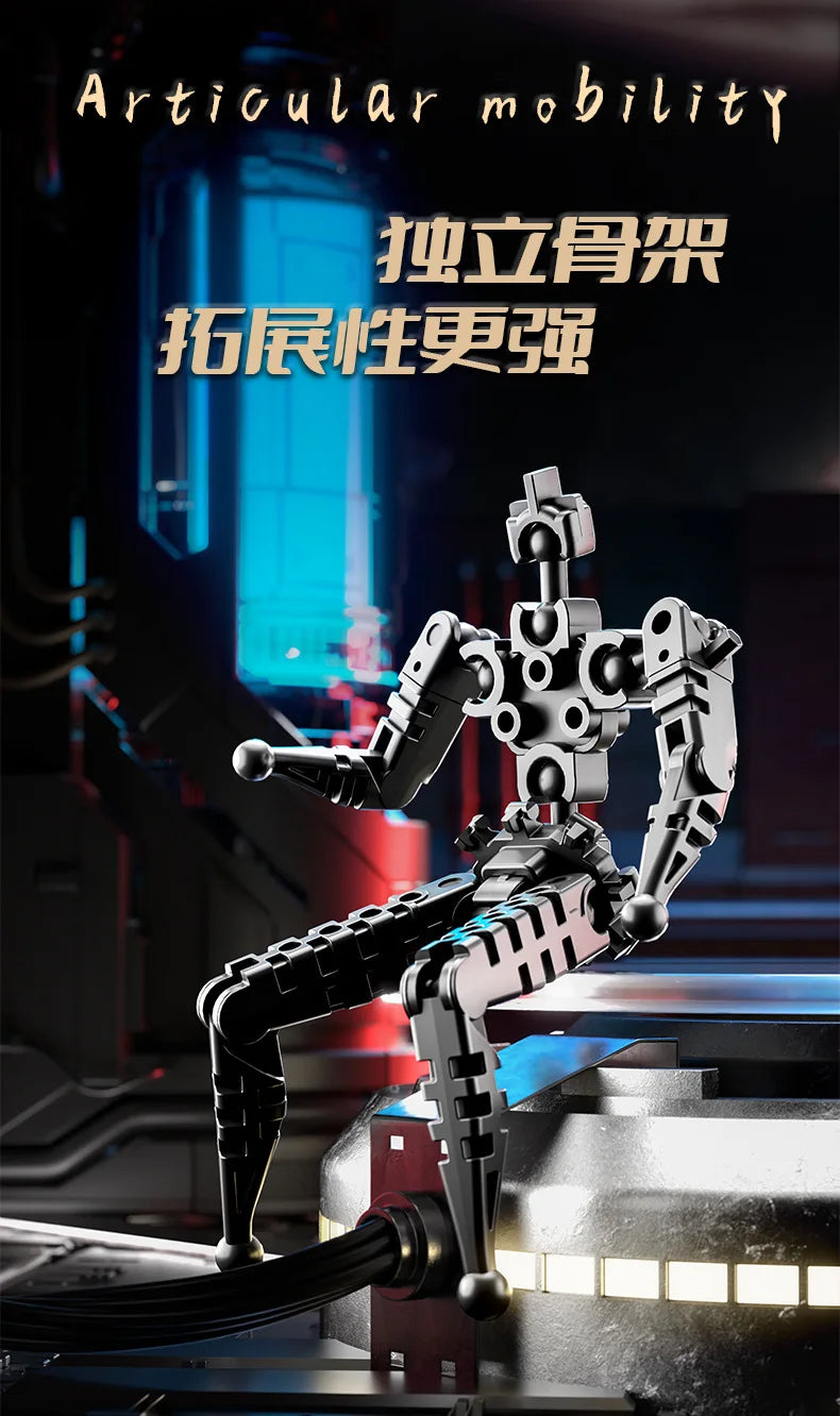 DIY Creative Ancient Roman Style Multi Joint Mobile building Justice Shield Mech Toy Assembly Model Handmade for children gifts