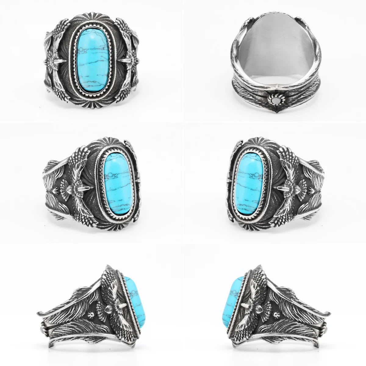 Starry Ring 316L Stainless Steel Star Men Ring Punk Rock Rap for Biker Male Boyfriend Mariner Jewelry Creative Gift Dropshipping