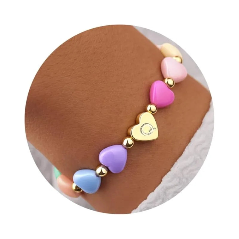 Easter Basket Stuffers for Teen Girls Kids Women,  Letter A-Z Charm Bracelet, Birthday Gifts for Ganddaughter, Sisters, Toddler