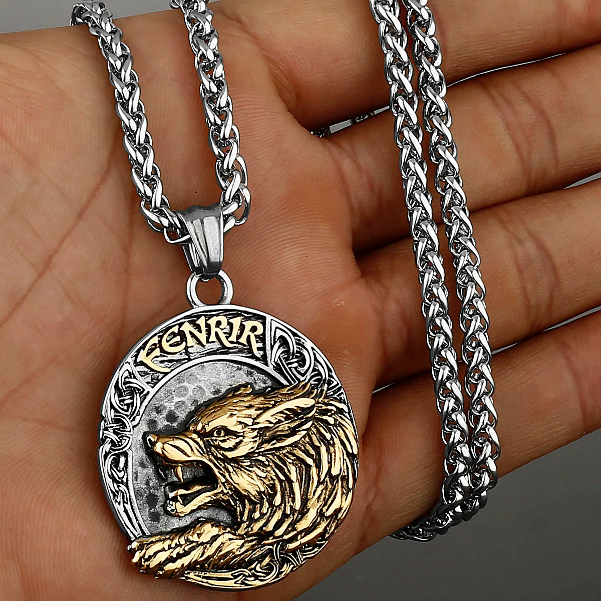 Viking Style Various Wolf Head Runes Original Stainless Steel Material Unisex Necklace Pendant Birthday Gift Factory Wholesale WJ 99