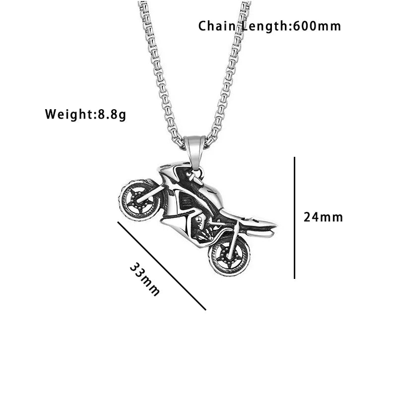 Classic Motorcyclist Pendant Chain Punk Hip Hop Soul Chariot Necklaces for Men Fashion Biker Jewelry Gift