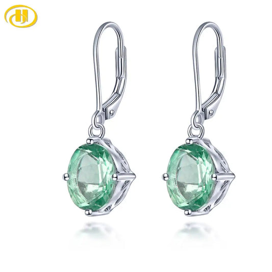 Natural Fluorite Silver Earring 6.58 Carats Colorful Fluorite Casual Style S925 Drop Earring for Women Birthday New Year Gifts