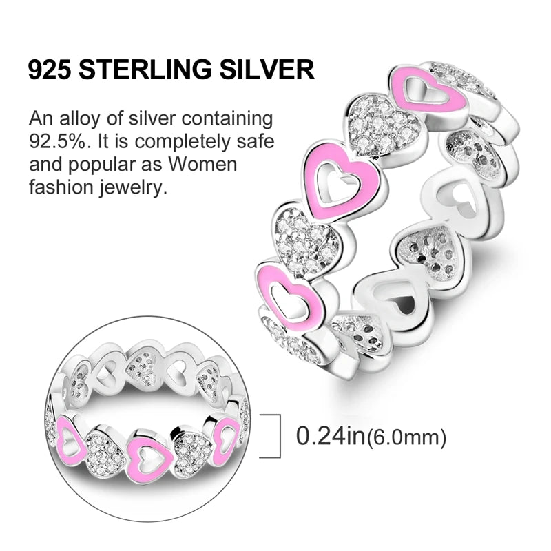 925 Sterling Silver Infinite Love Ring Original Luxury Design Zircon Finger Rings For Women High Quality Wedding Jewelry Gift