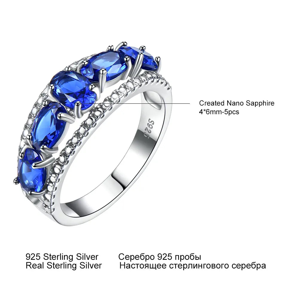 Nano Sapphire Ring Oval 4*6mm Rings S925 Silver Ring Engagement Ring Gifts for Women