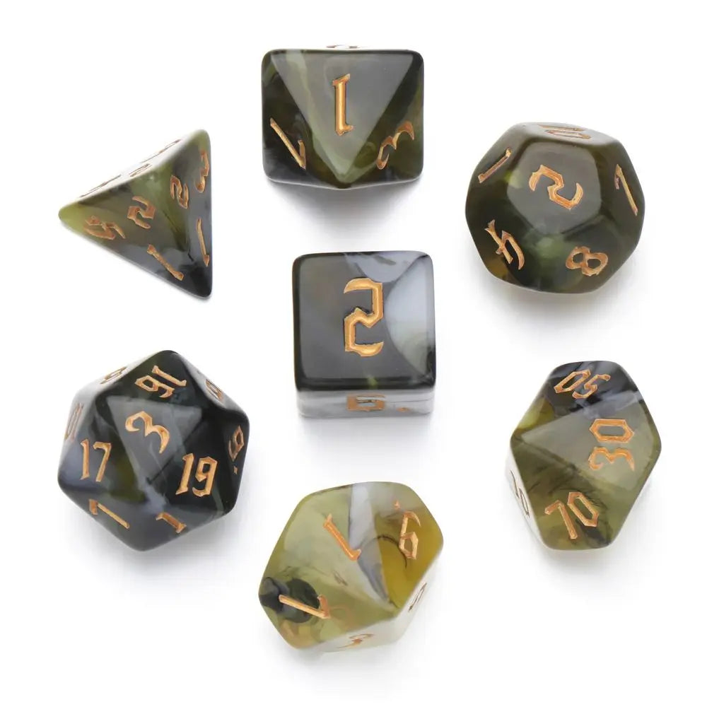 7Pcs Resin Polyhedral Dice Multi Sides Dices Set Table Games Accessories D6 D8 D10 D12 D20 For D&d DND