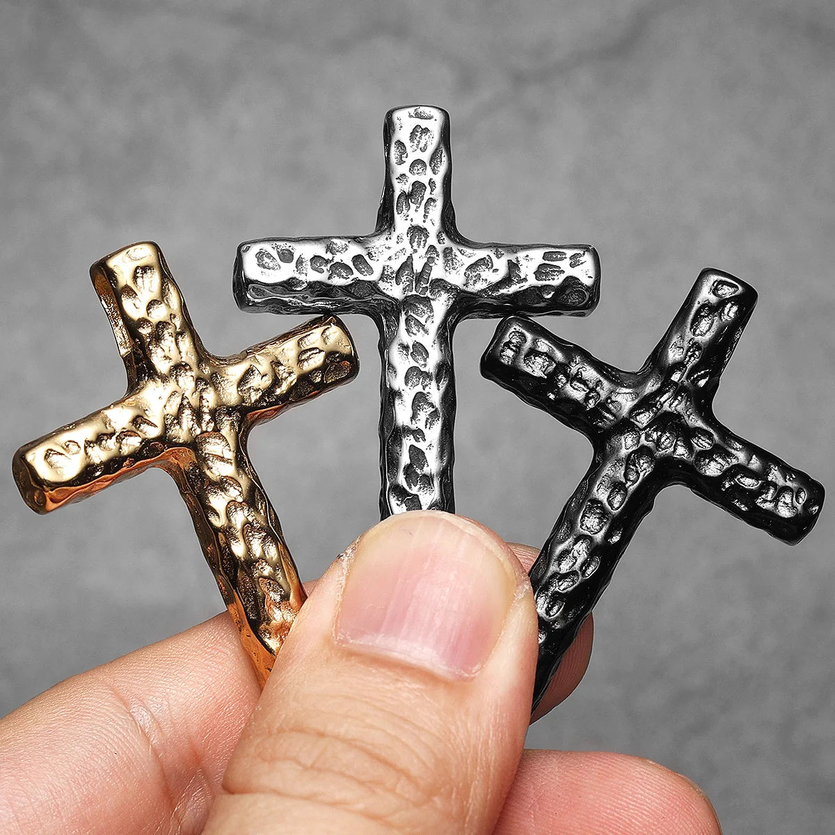 Texture Retro Cross Amulet Stainless Steel Men Necklaces Pendant Chain Punk For Women Fashion Jewelry Gift Wholesale Dropshiping
