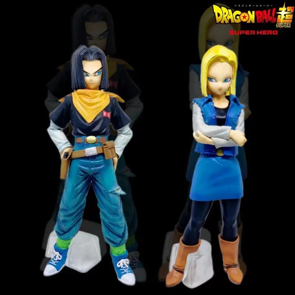 24CM Anime Dragon Ball Z Android 17 18 Figure Android 18 PVC Action Figures Collection Model Toys for Children Christmas Gifts