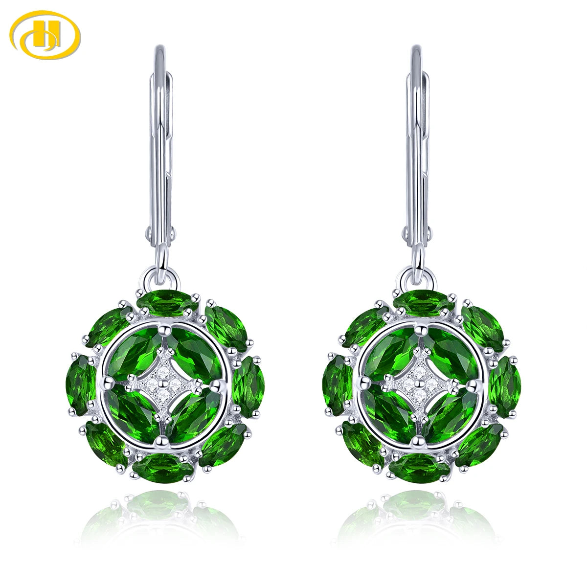 Natural Tanzanite Sterling Silver S925 Women Drop Earring 2.3 Carats Genuine Gemstone Classic Exquisite Style Fine Jewelrys Natural Diopside