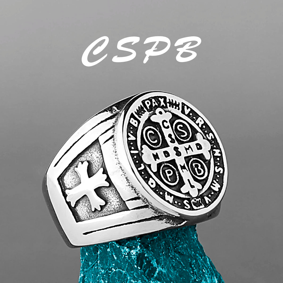 Stainless Steel Catholic Christian Cross Faith Amulet Ring Women Men Unisex Ring Multi Style Finger Jewelry Creative Gift