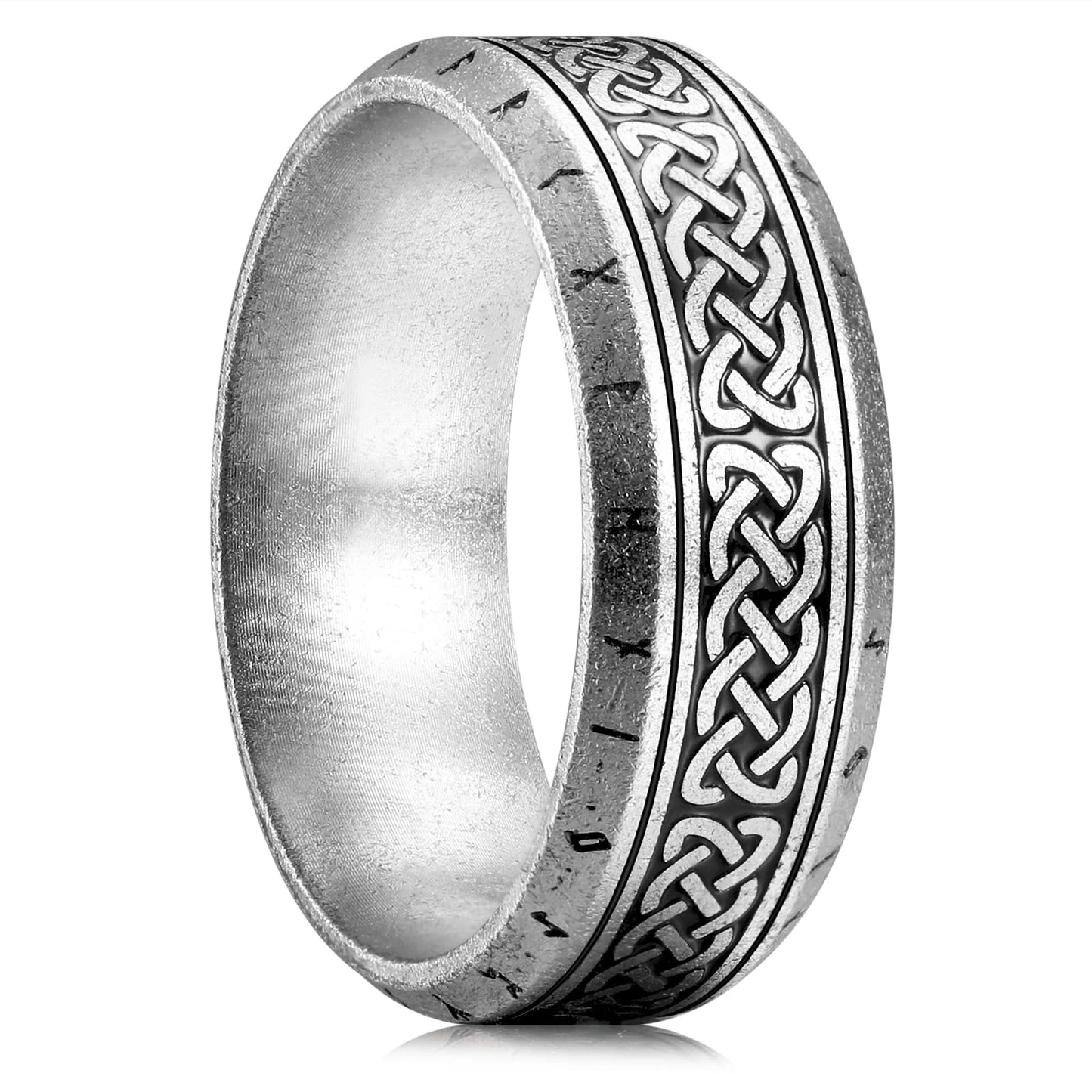 Fashion 8mm Viking Stainless Steel Celtic Dragon Rings for Men Women Viking Infinity Intertwined Cross Ring Wedding Band Jewelry