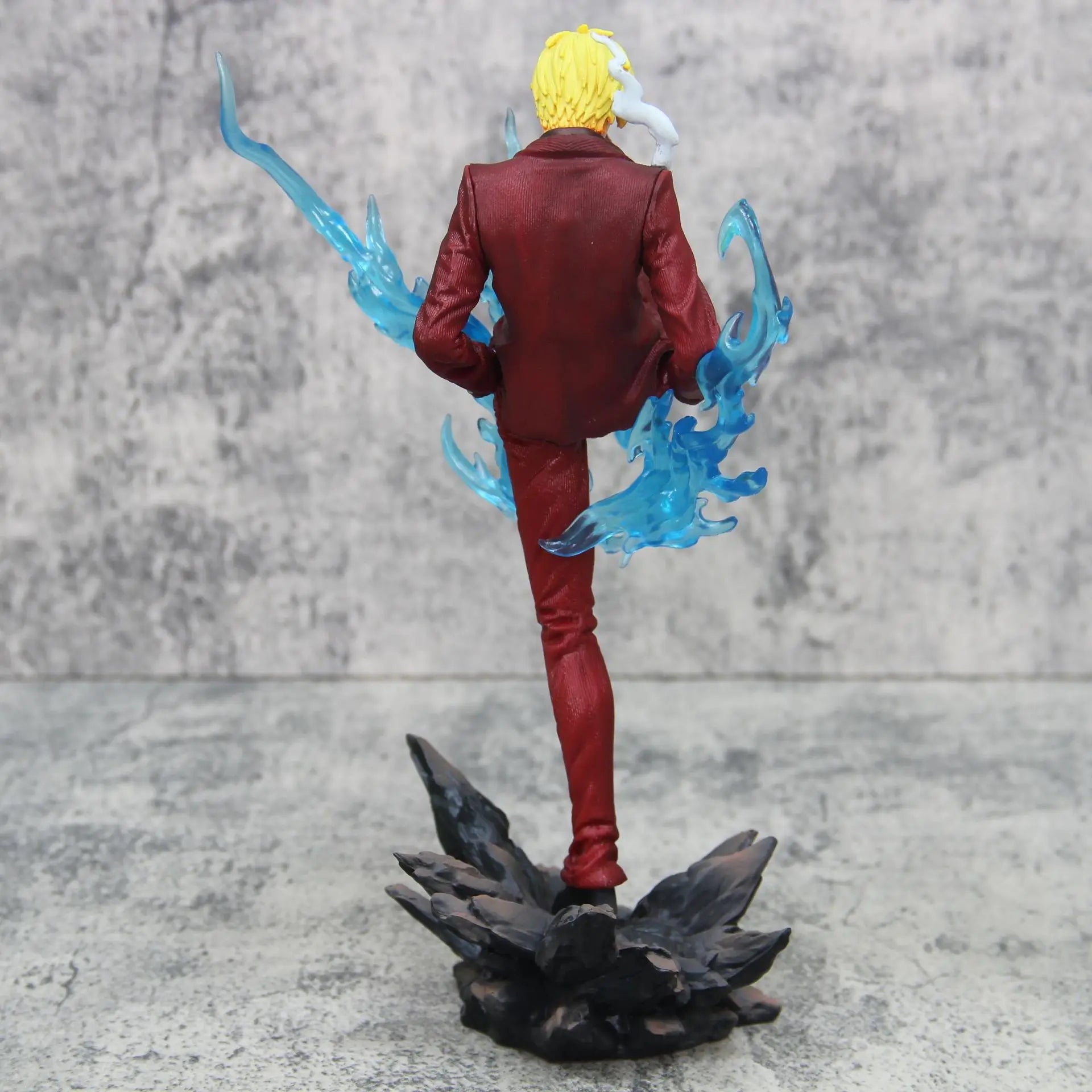 24cm One Piece Gk Sanji Standing Posture Demon Kick Red And Blue Special Effects Anime Figure Model Ornament Statue Toy Gifts