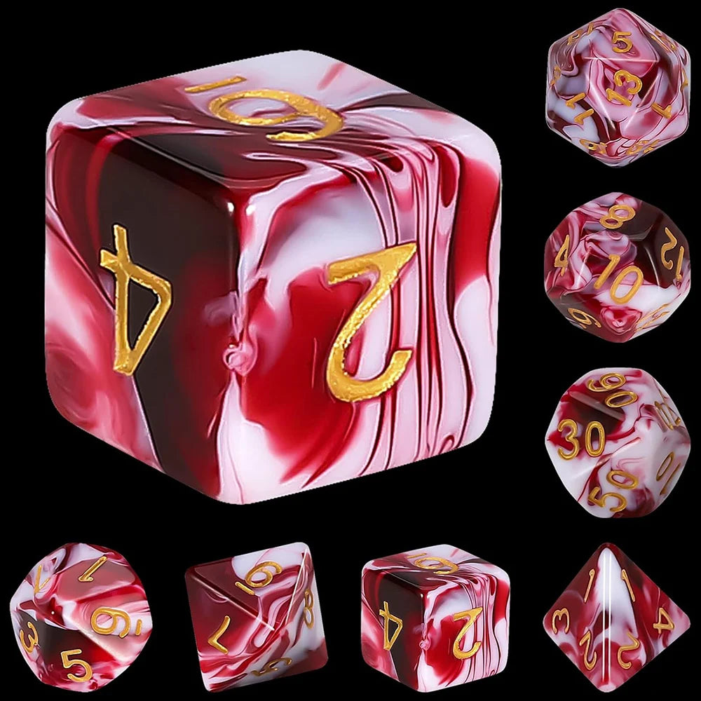 Dnd Acrylic Solid Dice Rounded Edg Polyhedral Dice D+D Dice Set For Dungeon and Dragon Pathfinder Role Playing Game(RPG)MTG Game