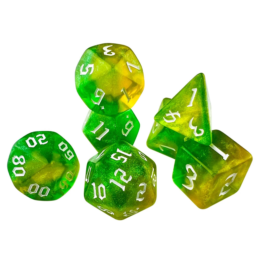 dnd dice 7pc/set light green