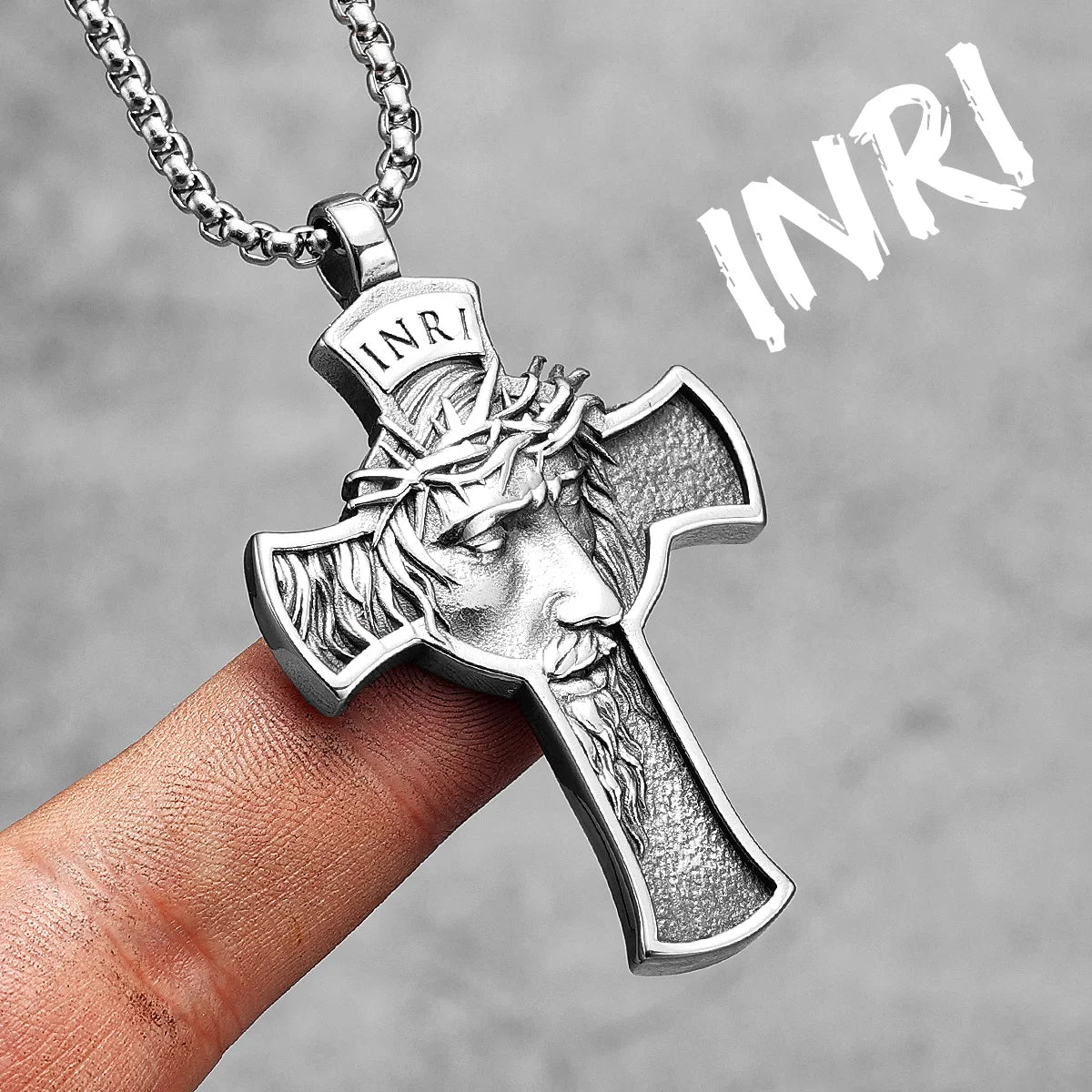 Jesus Heart Cross Series Stainless Steel Men Necklaces Pendant Chain Powerful Amulet Vintage For Women Jewelry Gifts Wholesale